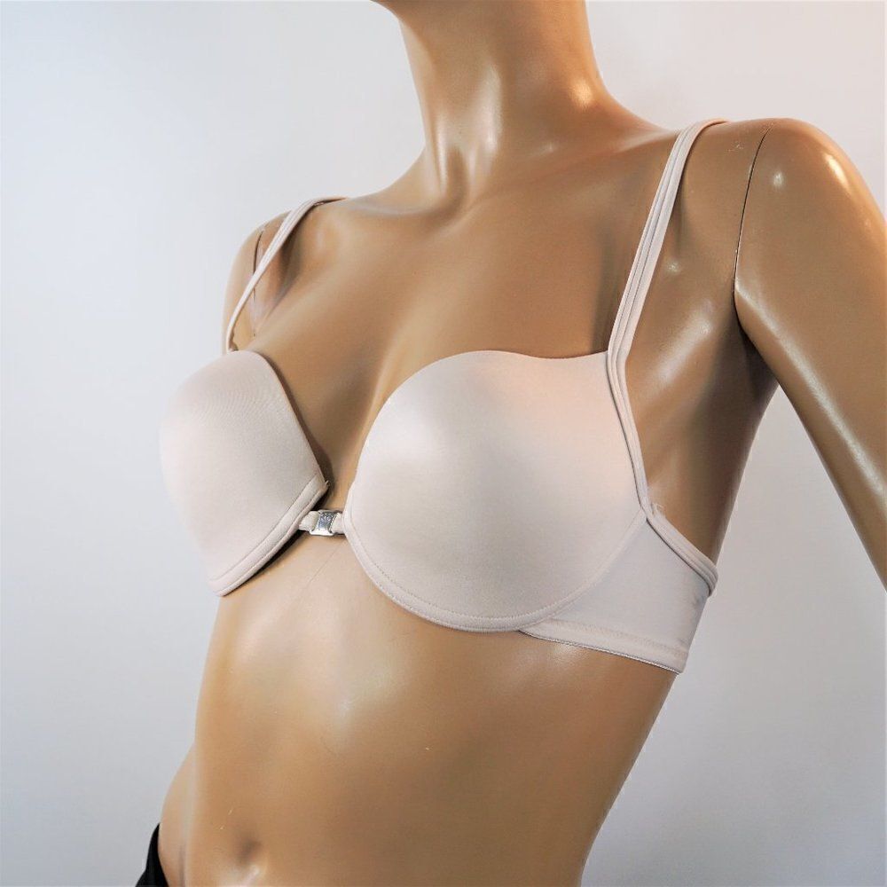 Vintage Triumph International Bra 34C Nude Beige Super Curves Push Up Underwire